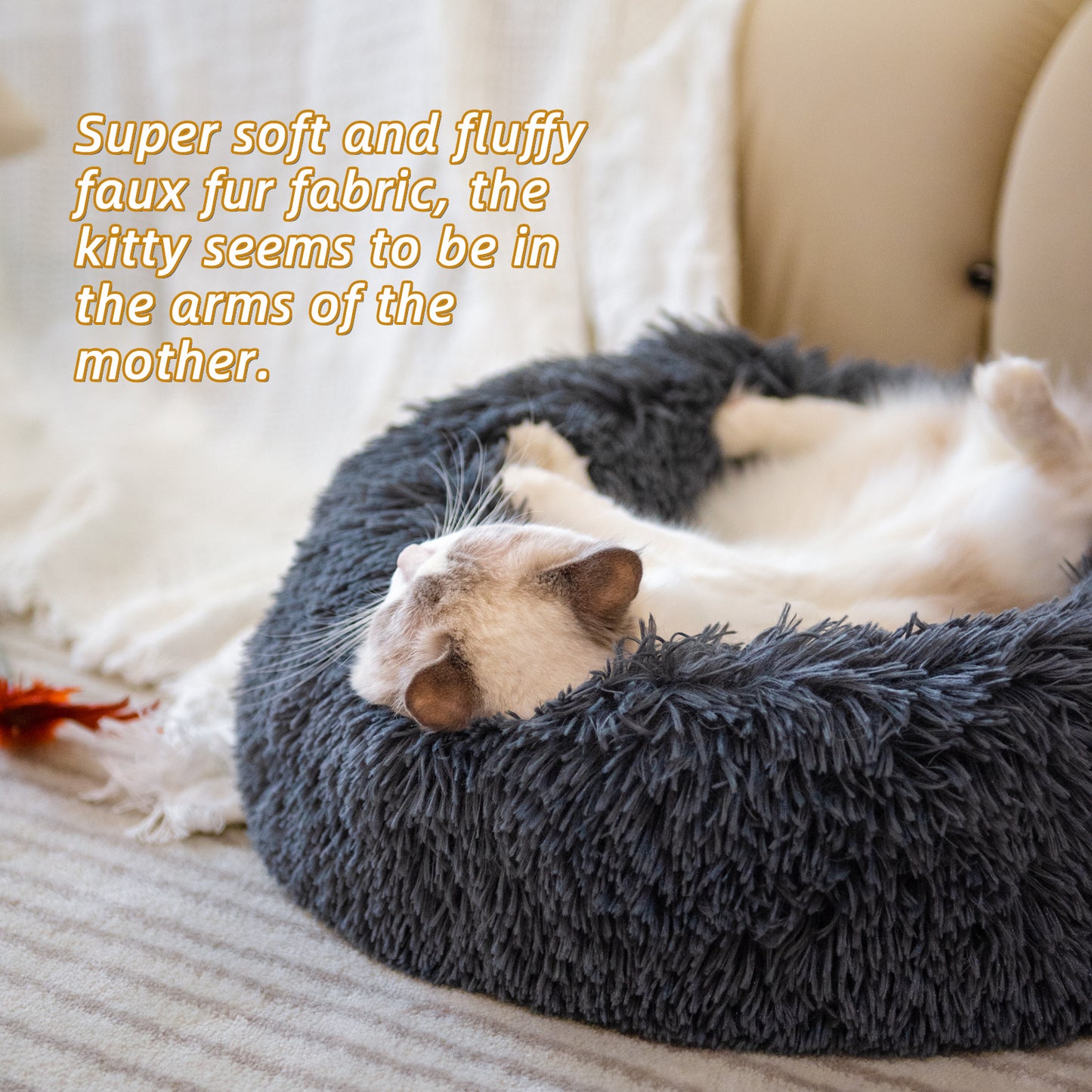 Round Plush Beds for Small Dogs & Cats