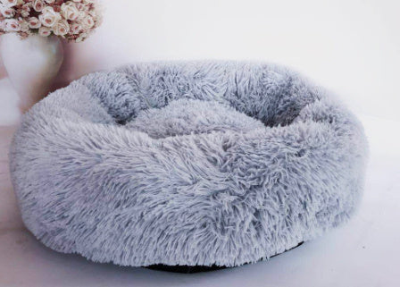 Round Plush Beds for Small Dogs & Cats