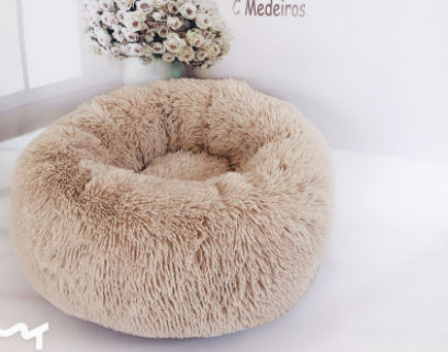 Round Plush Beds for Small Dogs & Cats