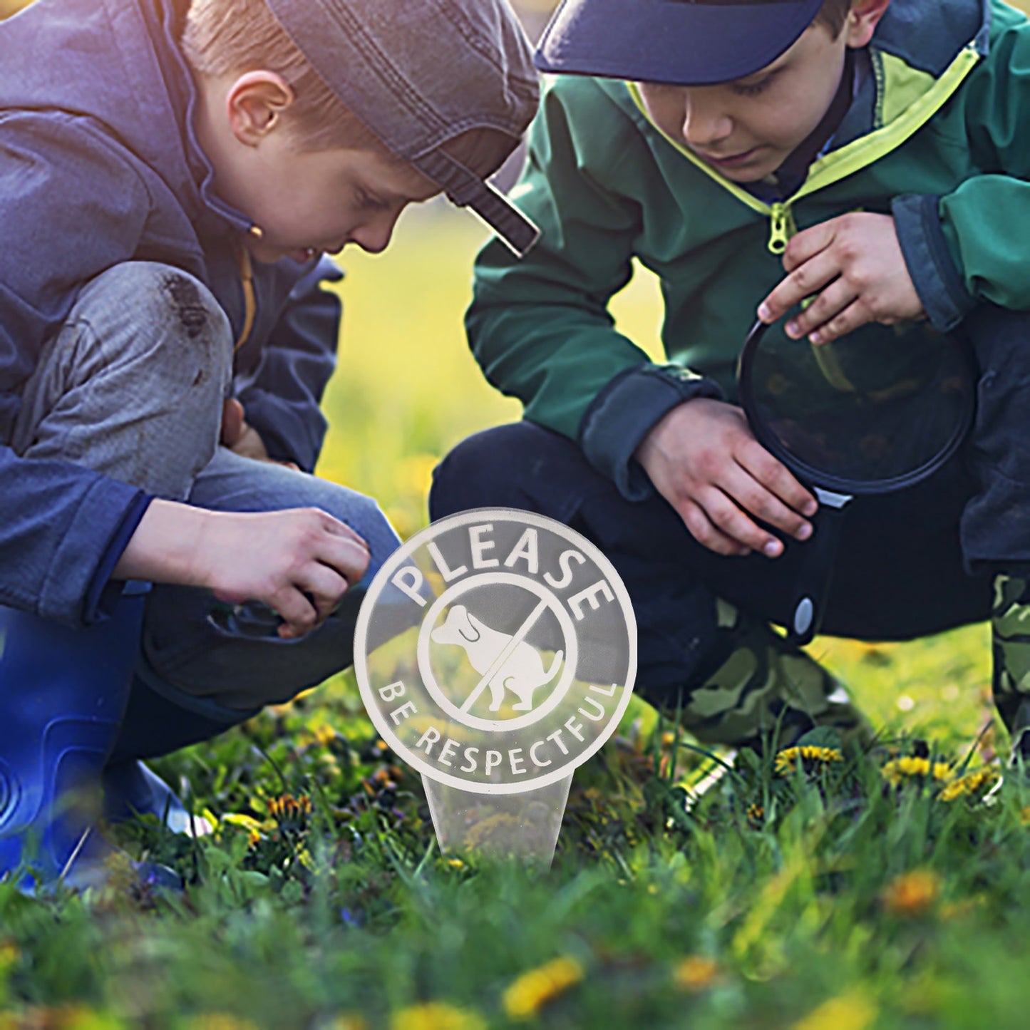 Dog Poop Sign With Bag Holder